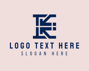 Orange - Data Software Letter K logo design