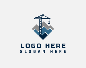 Heavy Equipment - Wrecking Ball Construction Machinery logo design