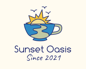 Sunset Coffee Cup logo design