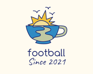 Caffeine - Sunset Coffee Cup logo design