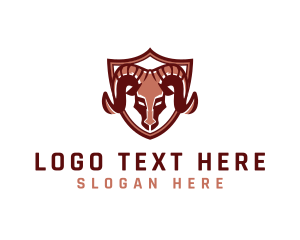 Horn - Ram Shield Goat logo design