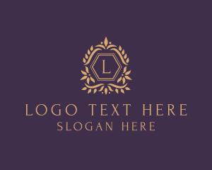Cafe - Luxury Leaf Ornament logo design