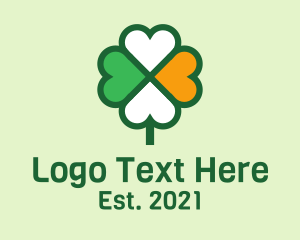Gold Coin - Lucky Irish Clover logo design