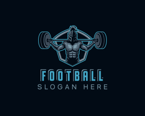 Fit - Spartan Weightlifting Barbel logo design