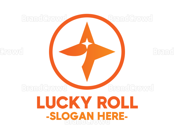 Orange Shooting Star Badge Logo