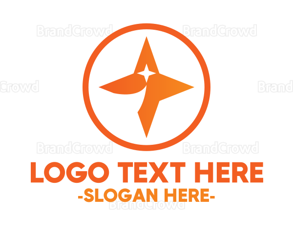 Orange Shooting Star Badge Logo