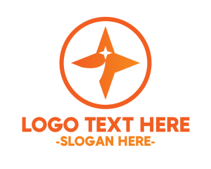 Orange Star - Orange Shooting Star Badge logo design