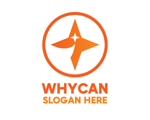 Orange Shooting Star Badge Logo