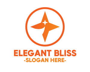Christmas - Orange Shooting Star Badge logo design