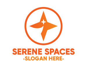 Orange Shooting Star Badge logo design