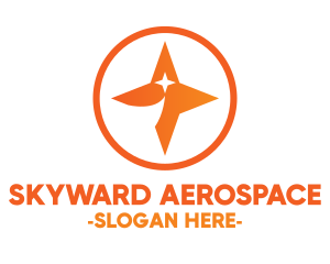 Aerospace - Orange Shooting Star Badge logo design