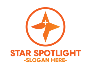 Orange Shooting Star Badge logo design