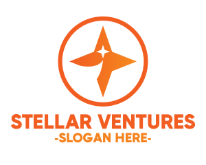 Orange Shooting Star Badge logo design