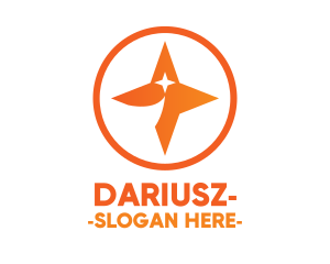 Orange Arrow - Orange Shooting Star Badge logo design