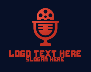 Radio - Microphone Film Video Podcast logo design