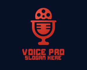 Announcer - Microphone Film Video Podcast logo design