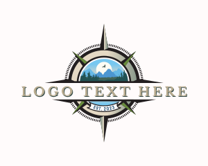 Explore - Compass Mountain Adventure logo design