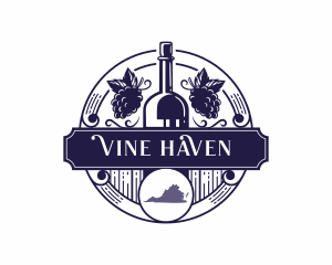 Grape Wine Virginia logo design