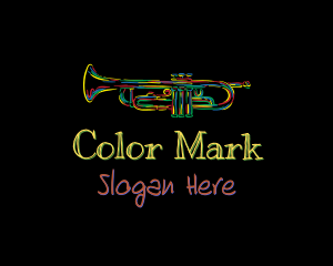 Colorful Trumpet Doodle logo design