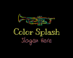 Colorful Trumpet Doodle logo design