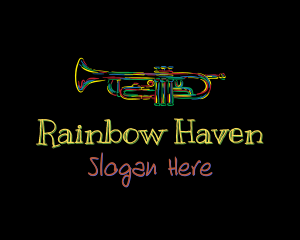 Colorful Trumpet Doodle logo design