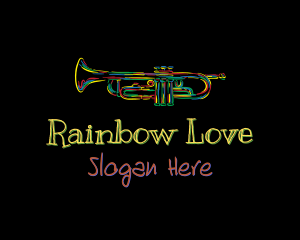 Colorful Trumpet Doodle logo design