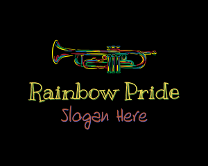 Colorful Trumpet Doodle logo design