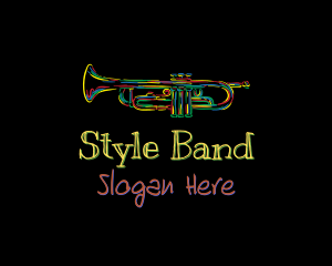 Colorful Trumpet Doodle logo design