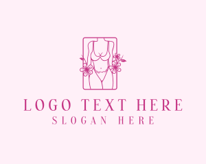 Flower - Woman Bikini Lingerie logo design