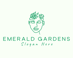 Garden Natural Woman Face logo design