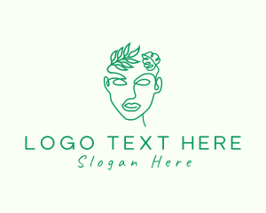 Dermatology - Garden Natural Woman Face logo design