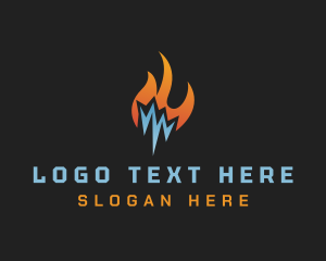 Heat - Ice Thermal Flame logo design