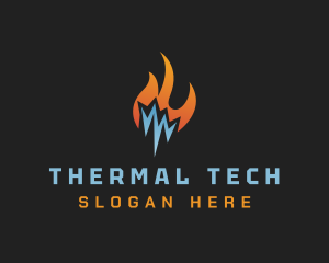 Thermal - Ice Thermal Flame logo design