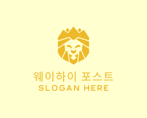 Golden Wild Lion logo design