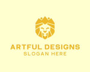 Golden Wild Lion logo design