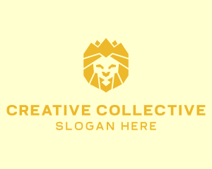 Golden Wild Lion logo design