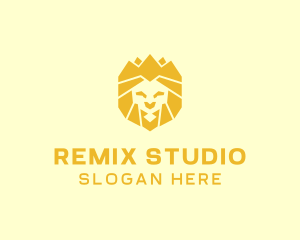 Golden Wild Lion logo design