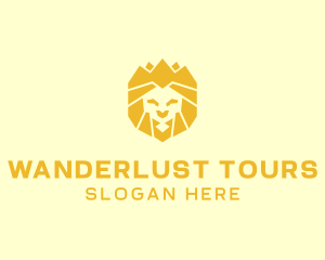 Golden Wild Lion logo design