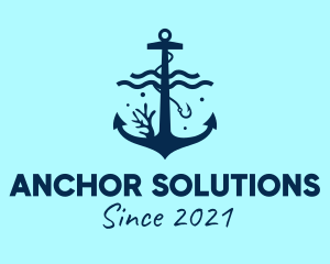 Blue Sea Anchor  logo design