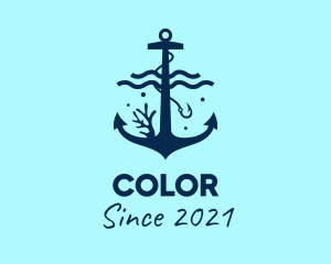 Exploration - Blue Sea Anchor logo design