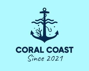 Blue Sea Anchor  logo design