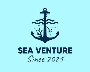 Blue Sea Anchor  logo design