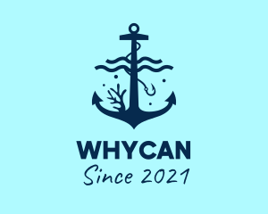 Sailing - Blue Sea Anchor logo design