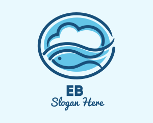 Tuna - Ocean Fish Cloud logo design