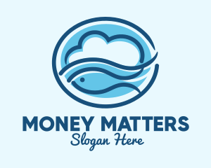 Seafood Restaurant - Ocean Fish Cloud logo design