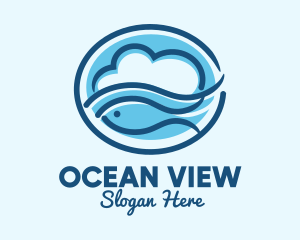 Ocean Fish Cloud  logo design