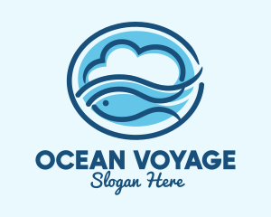 Ocean Fish Cloud  logo design