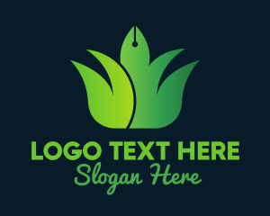 Scribe - Green Bush Pen Writer logo design