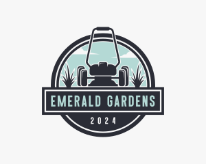 Gardener Grass Cutting logo design