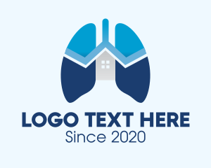 Bronchitis - Blue Respiratory Lungs Clinic logo design